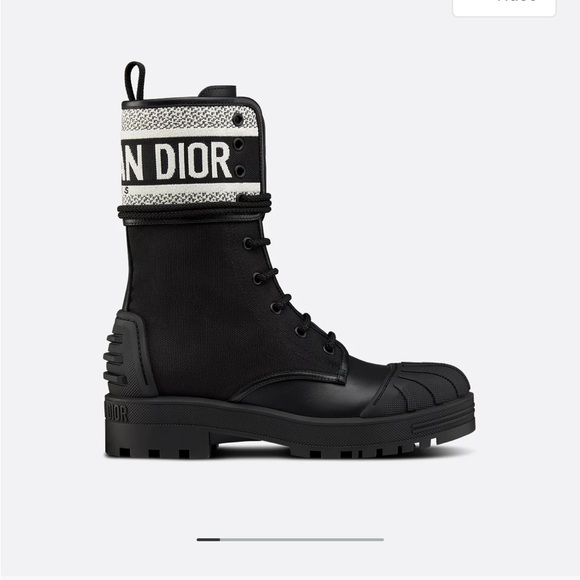 Dior Shoes - Dior Black and White D-Major Lace-Up Ankle Boot